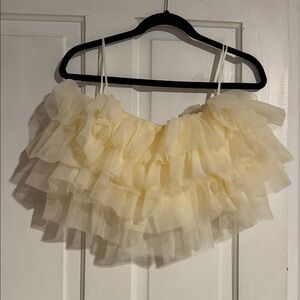 Sunday in Brooklyn Cream Ruffle Top